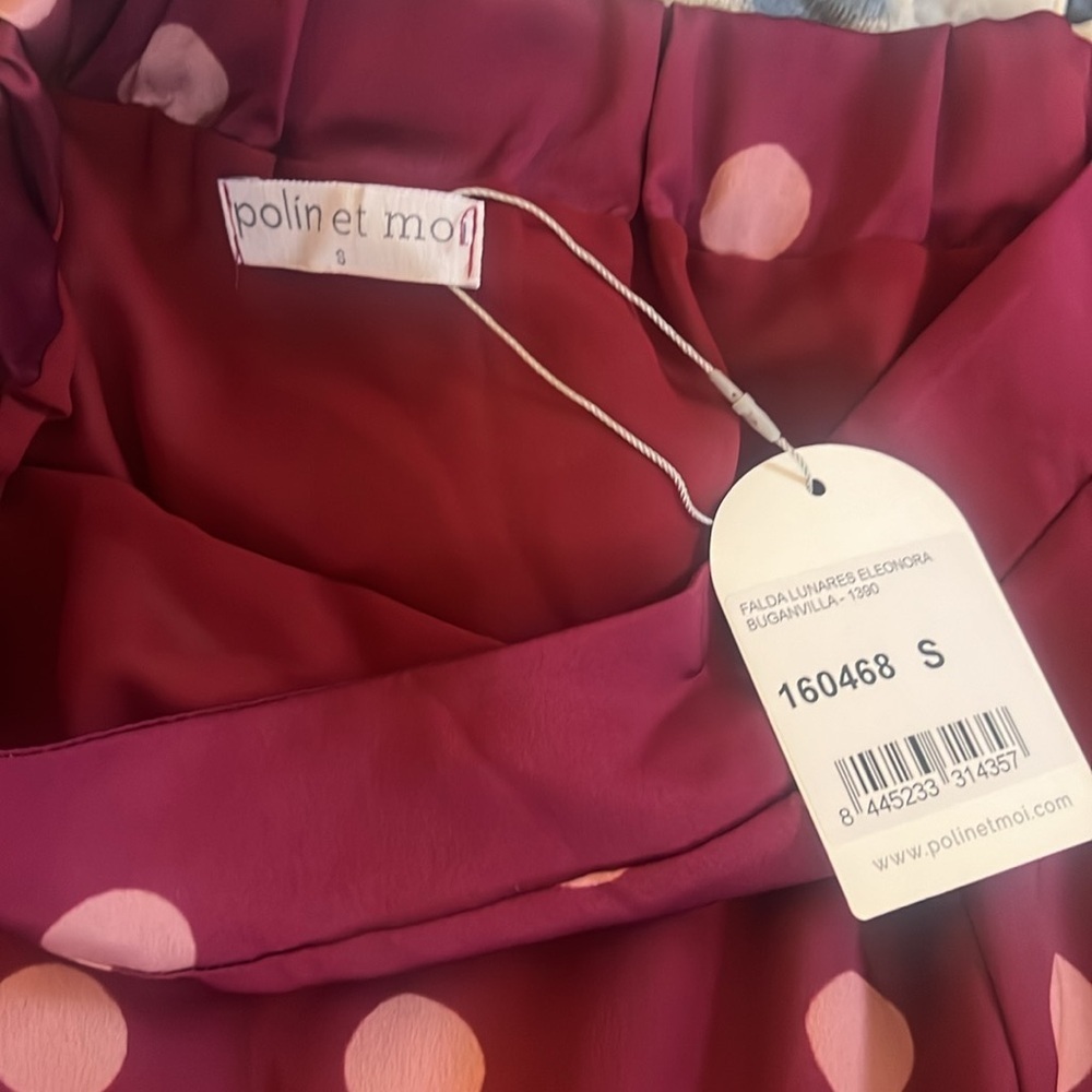 Polka Dot Midi Ruffle Skirt - Raspberry Pink - Picture 7 of 7